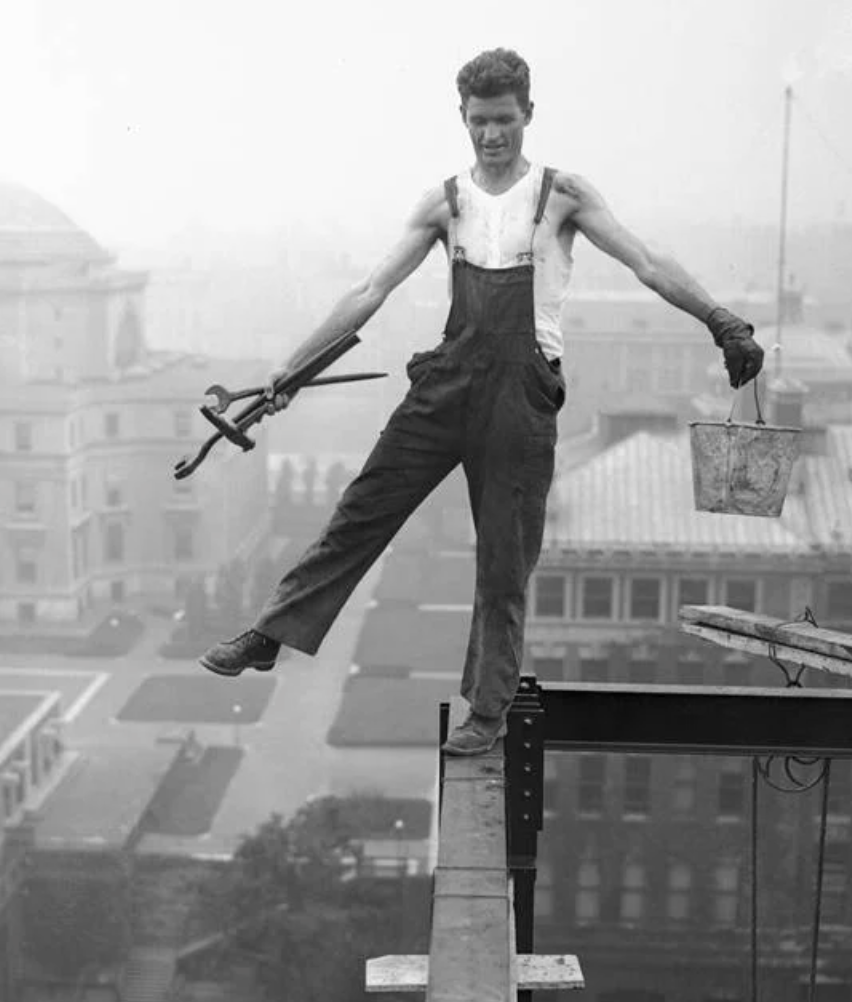 vintage photos of construction workers